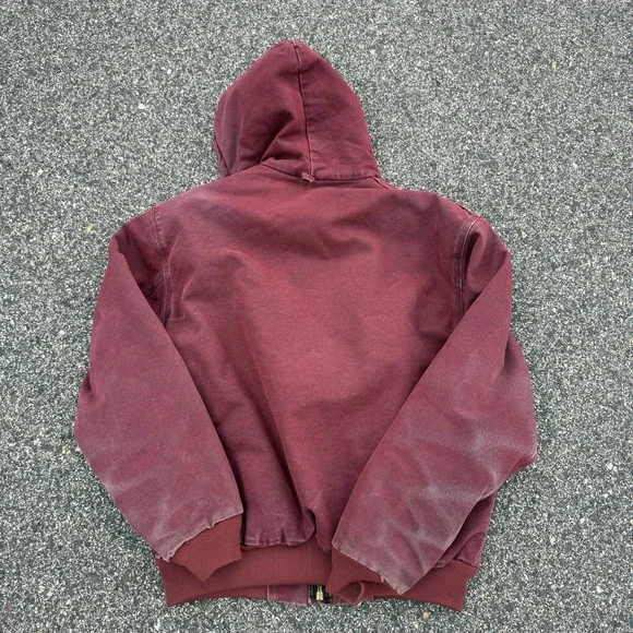 VTG Carhartt Active Jacket Quilt Lined Mens Large J68 BRK Brick Red Faded Grunge - Picture 9 of 9